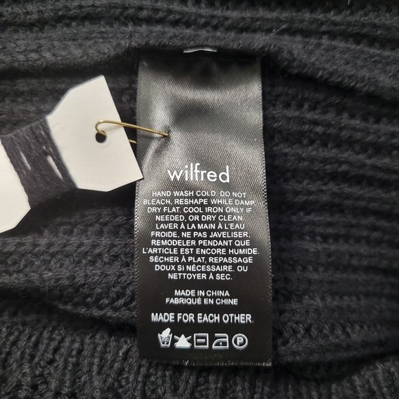 Aritzia Wilfred Montpellier Black Sweater Dress 100% Merino Wool NWT Size 2XL - Picture 8 of 9